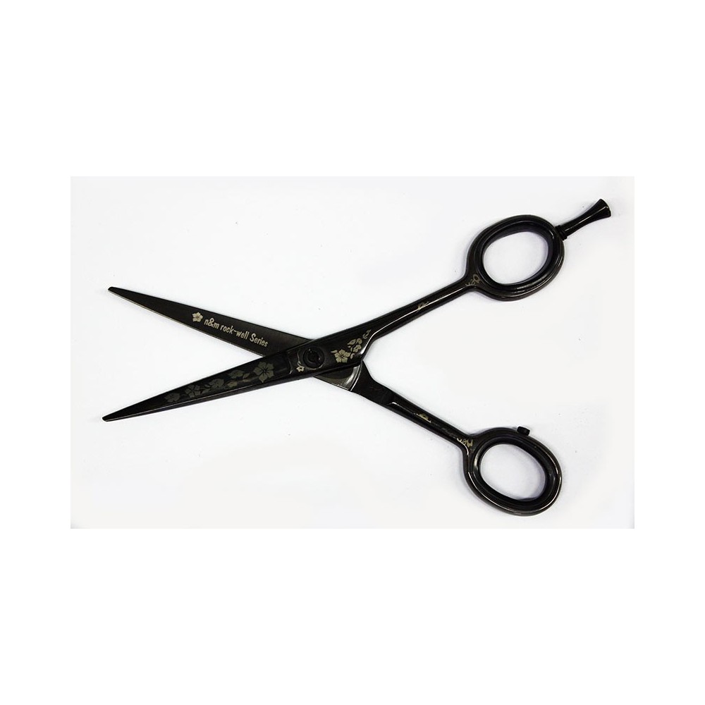 Professional barber scissor , titanium coated, 14cm Rock Well-50-52c