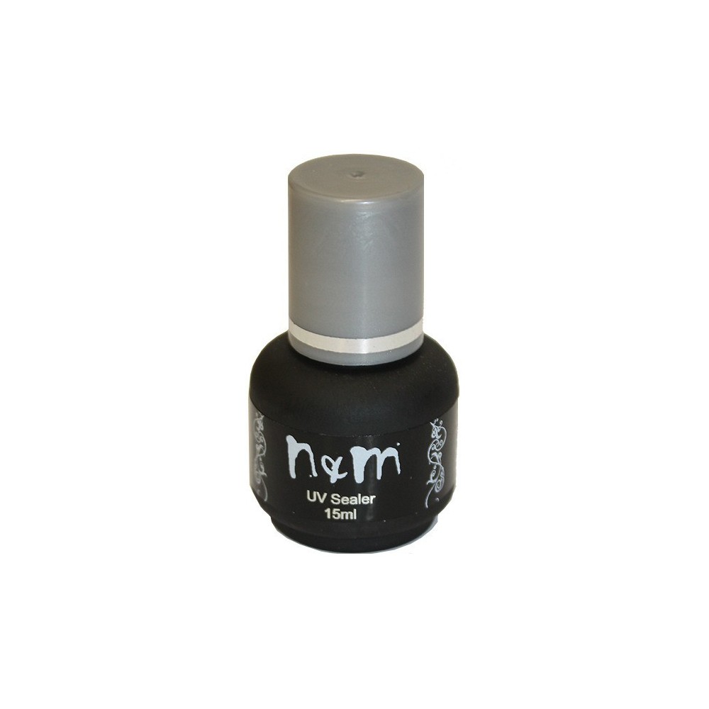 UV finish sealer gel with brush 15ml. Ideal for gel or acryl. No need to wipe out. 