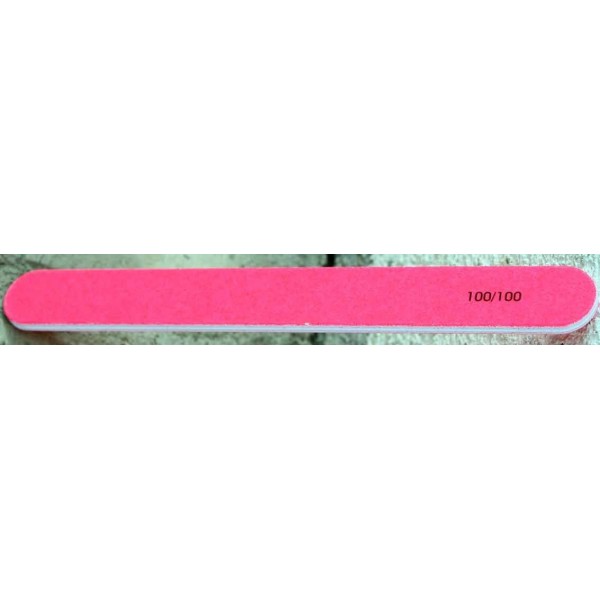 NAIL FILE NEON PINK 100/100 GRID STRAIGHT