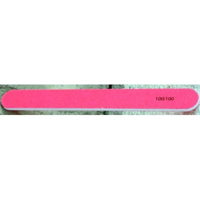 NAIL FILE NEON PINK 100/100 GRID STRAIGHT