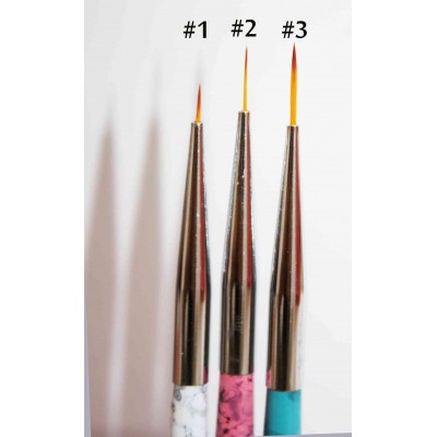 Set 3 nail art brush fine liner